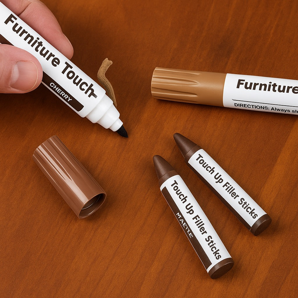 Set Markera i Voštanih Boja za Popravku Oštećenja na Drvenim Površinama